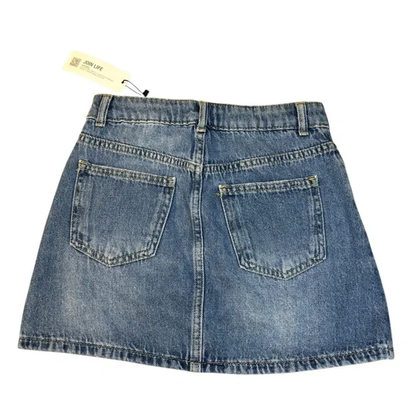 Zara girls Denim Skirt with Studded Details 10 - Picture 4 of 4